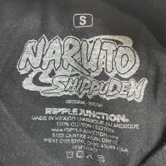 Naruto Shippuden Kakashi Sasuke Chibi Retro Black Graphic Tee Men’s Small - Picture 3 of 3